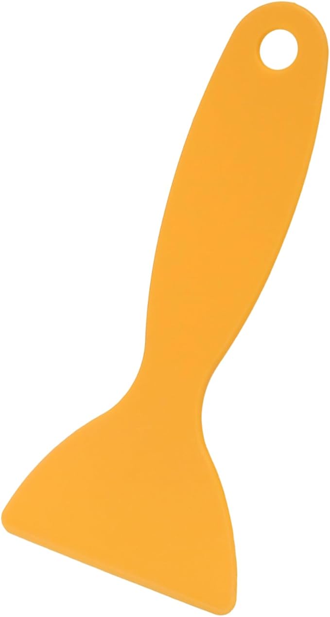 100 PCS Plastic Scraper Tool, Flexible Paint Scrapers, Small Yellow Putty Knife for Screen Protector Installation, Wallpaper, Decal, Patching, Spackling