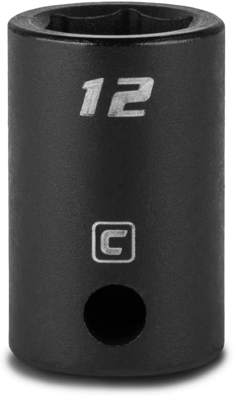 Capri Tools 12 mm Shallow Impact Socket, 3/8-Inch Drive, 6-Point, Metric