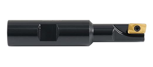 Accusize Industrial Tools 1/2" 90째 Square Shoulder Indexable End Mill w/ 10 add'l APKT11T308 Inserts, 5/8" Shank, 3-1/4" OAL, 0.433" ap, 1 Flute, APKT11T308, Carbide Insert, 0056-0913+0056-1130