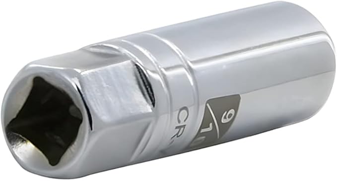 9/16-inch Magnetic Spark Plug Socket 3/8-inch Drive 6-Point Powerful Magnet Retains Spark Plugs Chrome Vanadium Steel