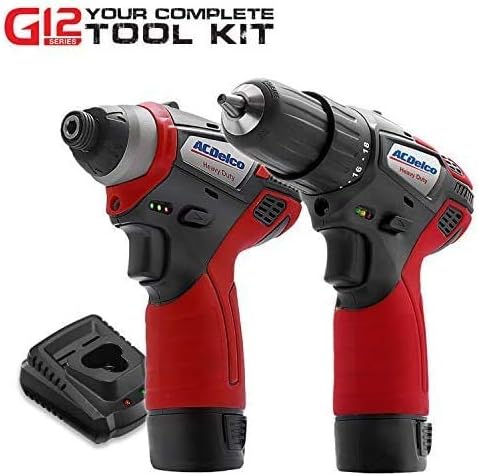 ACDelco G12 Series 3-Tool Cordless Combo 3/8" Brushless Ratchet Wrench + 2-Speed Drill/Driver+ Impact Driver, 2-battery, ARW12103-K11