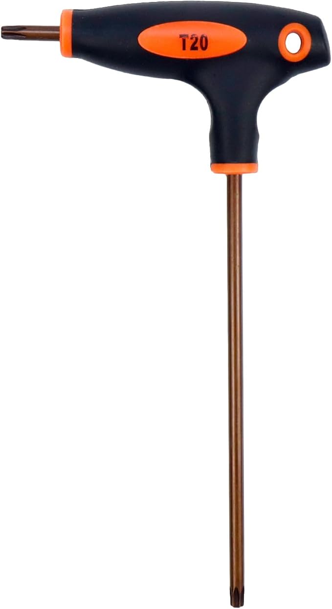 Antrader T20 Torx Screwdriver,Anti Tamper Proof Torx Key,S2 Steel T-Handle Dual End Wrench-1Pcs