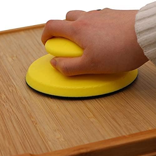 VIBRATITE 5 Inch Hook and Loop Round & Mouse Hand Sanding Block, Ideal for Woodworking, Furniture Restoration, Home and Automotive Body,Sanding Pad Hook Backing Plate for Sanders or Polishers,2PCS