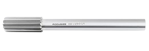 Accusize Industrial Tools 5015-0330 H.S.S. M2 Straight Shank Straight Flute Chucking Reamer, 1-3/8 in