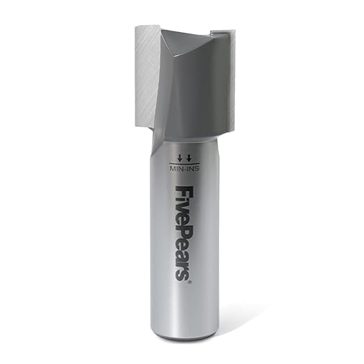 FivePears Straight Router Bits 1/2 Inch Shank Double Flute, 3/4 Inch Cutting Diameter, 3/4 Inch Cutting Length, Used for Create Groove, Dado or Hollow