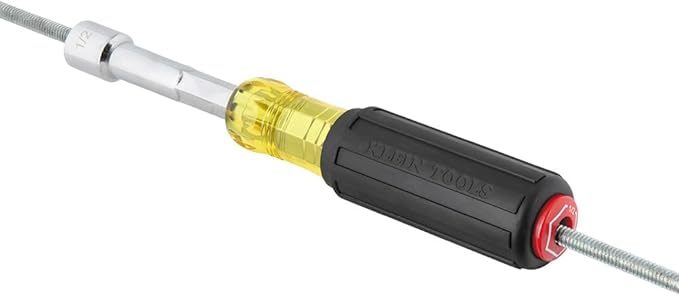 Klein Tools 654516 Heavy-Duty Hollow Shaft Nut Driver, Color-Coded 5/16-Inch Hex, Pass Through Design, 6-Point Socket, and Cushion-Grip Handle