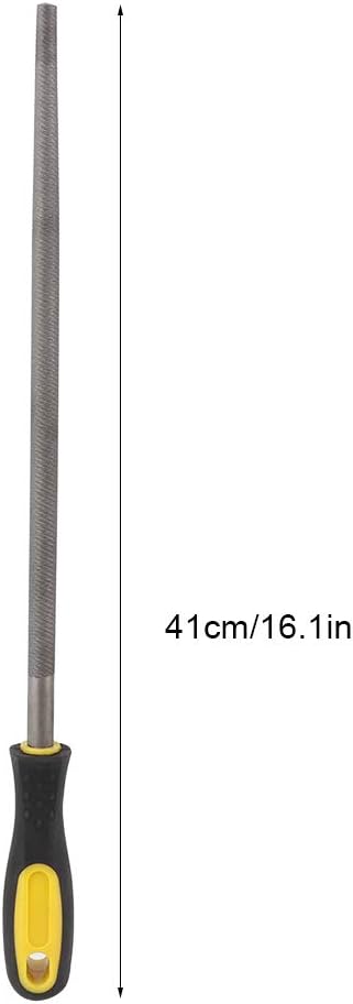 Bastard Cut Mill File, 12in Round Metal Files, Round Mill Steel File Rasp with Plastic Handle, Round Files, T12 Carbon Steel Rat Tail File for Wood, Metal, Plastic (Fine-Tooth)