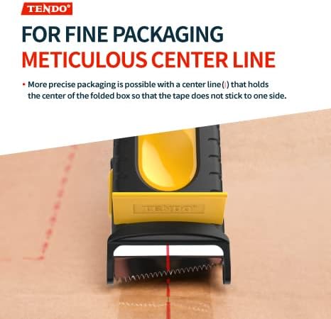 Heavy Duty Shipping Tape Dispenser: TENDO째 Premium Line ??Reusable, Replaceable, Eco-Friendly 2?쇺?Master Piece Dispenser for Pros with Patented 10째 Sloped Chromium Blades - P-2200 (4th Gen.)_Yellow