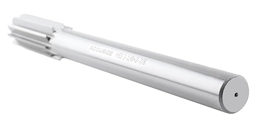 Accusize Industrial Tools 1-1/8'' H.S.S. M2 Straight Shank Straight Flute Chucking Reamer, Flute Length 2-7/8'', Oal 11'', 10 Flute, 5015-0305