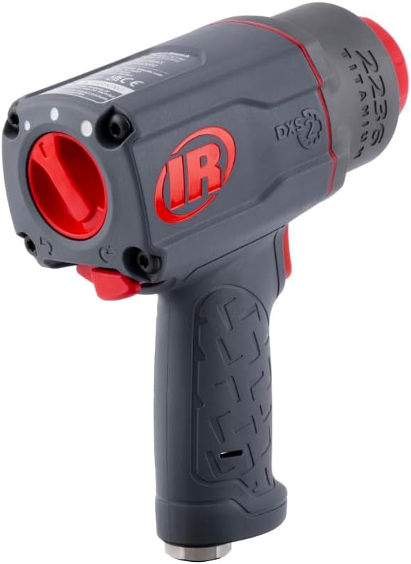 Ingersoll Rand 2236QTIMAX-2 DXS2 1/2" Air Impact Wrench, 2" Extended Anvil, Quiet, 1500 ft-lb Torque, Titanium Hammercase, Friction Ring Retainer, Pistol, Interchangeable Anvil, Multi-functional Tool