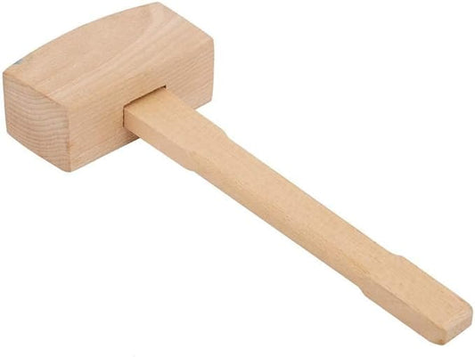 Wooden Mallet, 13.8In Wood Hammer, Handmade Chisel Mallet, Big Woodworking Mallets, Ergonomic Wood Carving Mallets, Outdoor Solid Wooden Camping Hammer for Furniture (L)