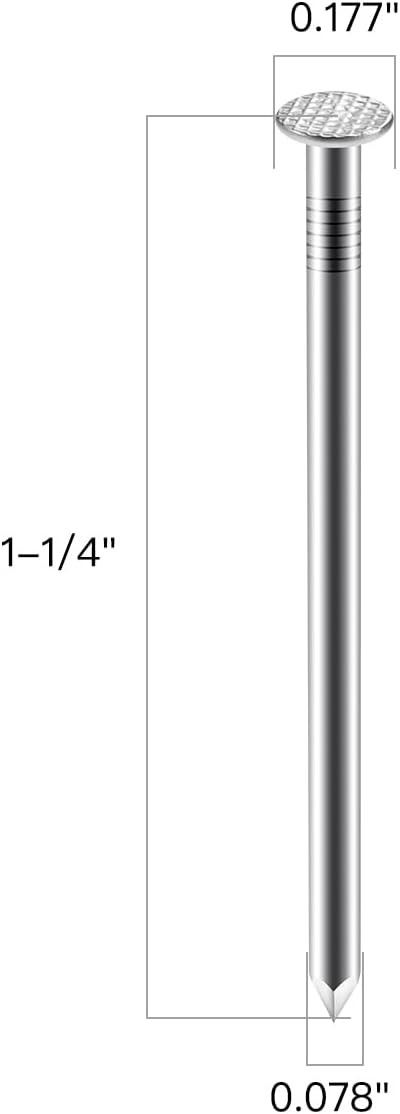 1-1/4 inch Hardware Nails, (500pcs) 1 lbs Stainless Steel Nails, Nails for Hanging Pictures, Small Nails, Wall Nails, Wood Nails
