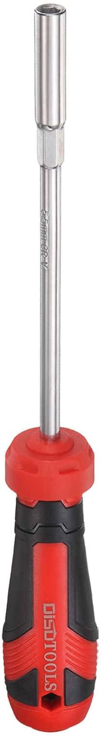 HARFINGTON Metric Nut Driver 5.5mm CR-V Non-Magnetic Tip Hollow Shafts Hex Socket Screwdriver with Anti-Slip Handle for Automobile Repair Bit Driver
