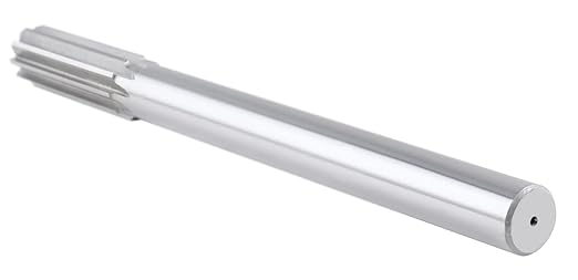 Accusize Industrial Tools 7/8'' H.S.S. Straight Shank Straight Flute Chucking Reamer, Flute Length 2-5/8'', Oal 10'', Right Hand, 8 Flute, 5015-0245