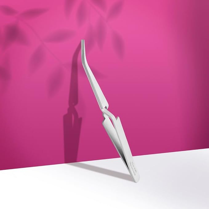 STALEKS PRO Expert 31 Type 2 Reverse Action Nail Art Tweezers (Curved) – Stainless Steel for C-Curve Clamping & Extension Modeling