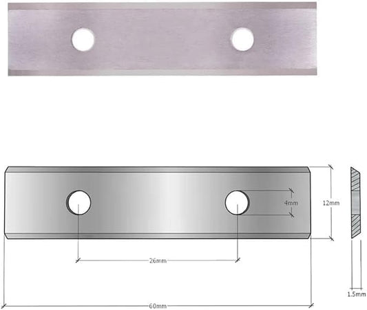 Paint Scraper Carbide Blades Double-Edged Reversible Replacement Blade (2.38"(60mm),10packs) By LU&MN
