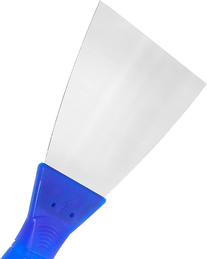 Putty Knife, 2 PCS 4 Inch Metal Steel Scraper, Plastic Handle Spackle Knives for Drywall, Decals, Wall paper, Patching, Painting, Taping, Scraping Coating