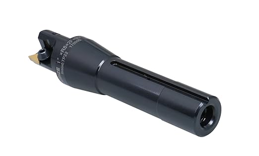 Accusize Industrial Tools 1'' Carbide Indexable End Mill, R8 Shank, 2 Flute, with Tpg22 Inserts, 0046-0915
