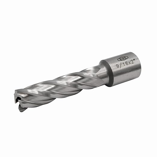 HSS M2AL Annular Cutter 2" DOC with 3/4" Weldon Shank for Magnetic Drill Press by EST (D9/16" X 2")