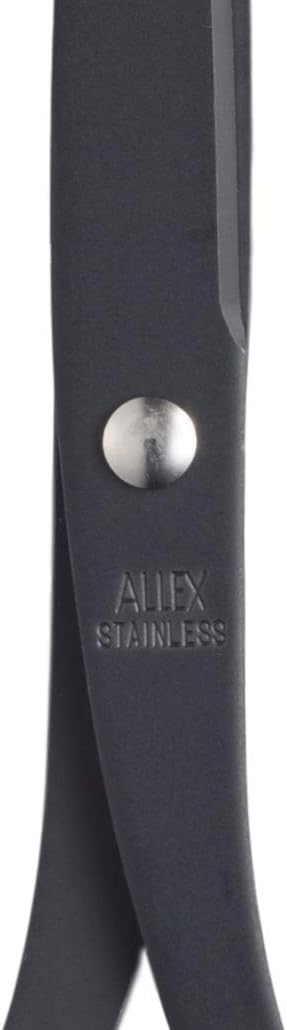 ALLEX Black Scissors for Office 6.5" All Metal Japanese Stainless Steel, Non Stick Coated Blade, Yellow, Made in JAPAN