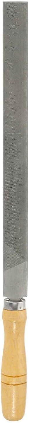 HARFINGTON Flat Thin Cut File 14" Double Cut Teeth High Carbon Steel Hand Rasp File with Wood Handle for Metal Wood Deburring Removing