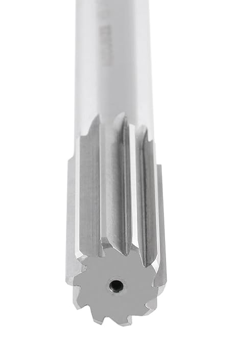 Accusize Industrial Tools 1'' H.S.S. M2 Straight Shank Straight Flute Chucking Reamer, Flute Length 2-3/4'', Oal 10-1/2'', 8 Flute, 5015-0285