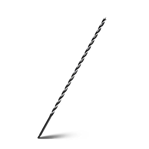 1/4'' x 17'' Auger Drill Bit for Wood, Hex Shank Tri Flute Ship Auger Long Drill Bit for Soft and Hard Wood,Tree Stump,Plastic,Drywall and Composite Materials