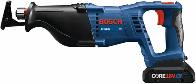 BOSCH CRS180-B15 18V 1-1/8 In. D-Handle Reciprocating Saw Kit with (1) CORE18V 4 Ah Advanced Power Battery