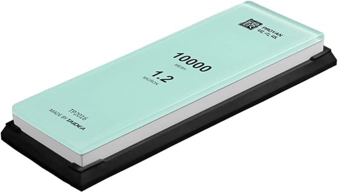Glass Sharpening Stone with Non-slip Rubber Base, Professional Whetstone, Glass Stone 10,000 Grit