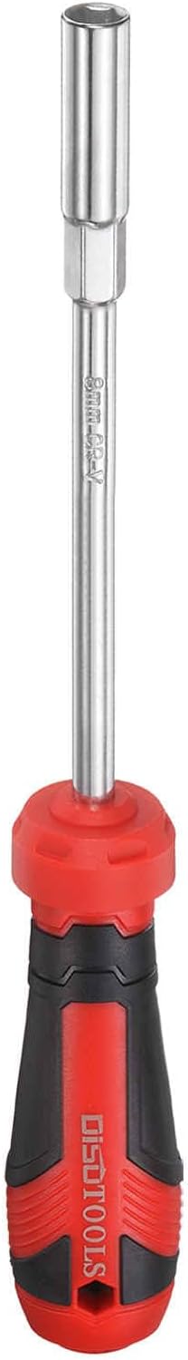 HARFINGTON Metric Nut Driver 8mm CR-V Non-Magnetic Tip Hollow Shafts Hex Socket Screwdriver with Anti-Slip Handle for Automobile Repair Bit Driver
