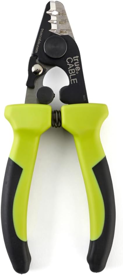 trueCABLE Professional Grade 3 in 1 Fiber Optical Cable Stripper, Precision Angled Jaw, 6" Fiber Optic Stripper Tool with TPU Grip for 1.6-3.0mm Jackets, 250-900關m Tight Buffer & Loose Tube