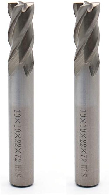 End Mill Cutter 4-Flute CNC Bit 10mm/0.4" Cutting Dia and Shank Dia - Pack of 2