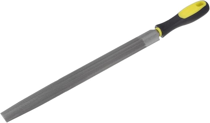 HARFINGTON Half Round File 12" High Carbon Hardened Steel Cut Hand Rasp with Plastic Handle for Deburring and Removing Material