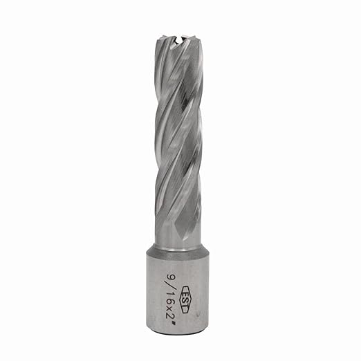 HSS M2AL Annular Cutter 2" DOC with 3/4" Weldon Shank for Magnetic Drill Press by EST (D9/16" X 2")