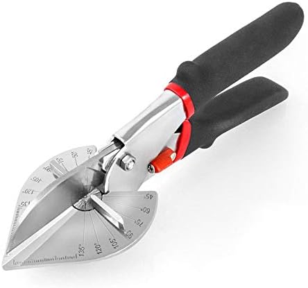 Multi Angle Miter Shear Cutter Hand Tools,45-135 Degree Adjustable Angle Scissors Trim Shears Tools for Vinyl Wood Molding Trim, 2 Extra Spare Blades Included