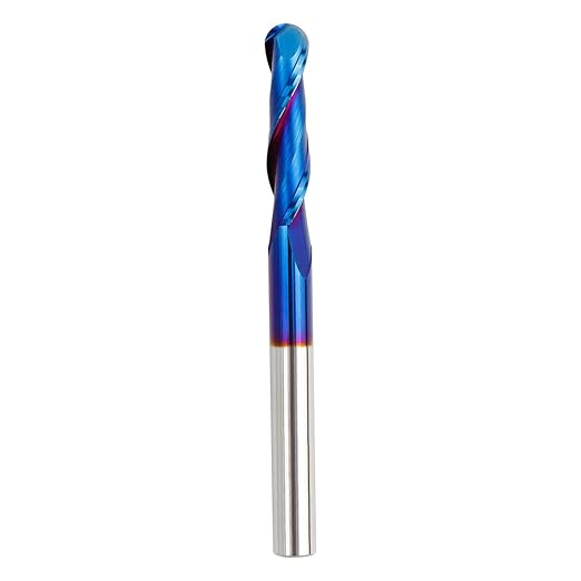 CNC Router Bit 1/4" Shank, Solid Carbide Ball Nose End Mill Up Cut Spiral Router Bit with 1/4" Diameter 1-1/8" Cutting Length for Wood Milling 2D/3D Carving