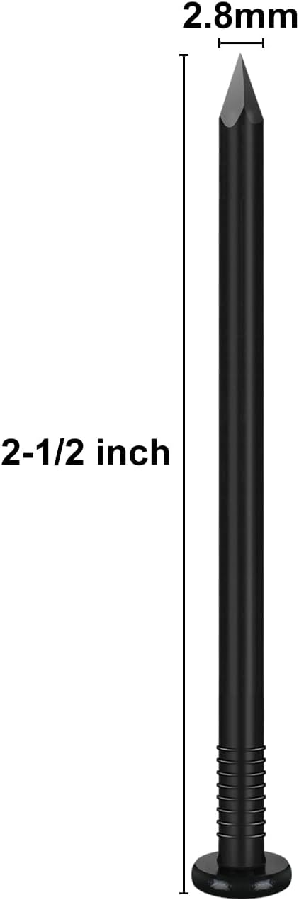 2-1/2 inch Hardware Nails, (234pcs) 2 lbs Black Nails, Nails for Hanging Pictures, Small Nails, Wall Nails, Wood Nails
