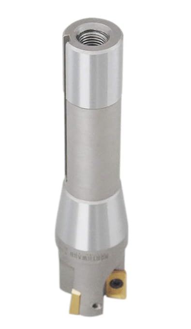 Accusize Industrial Tools 1-1/4'' by 5-27/32'' 90 Degree R8 Shank Indexable End Mills with 3 Apkt1604 Carbide Inserts Installed, 0028-6904