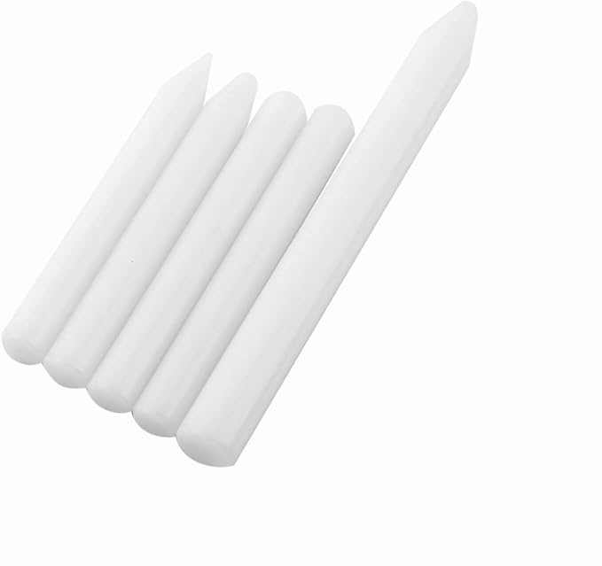 5PCS White Professional Nylon Self Tapping Percussion Pen Kit, Paintless Hail Dent Removal Kit, Used for Removing Dents
