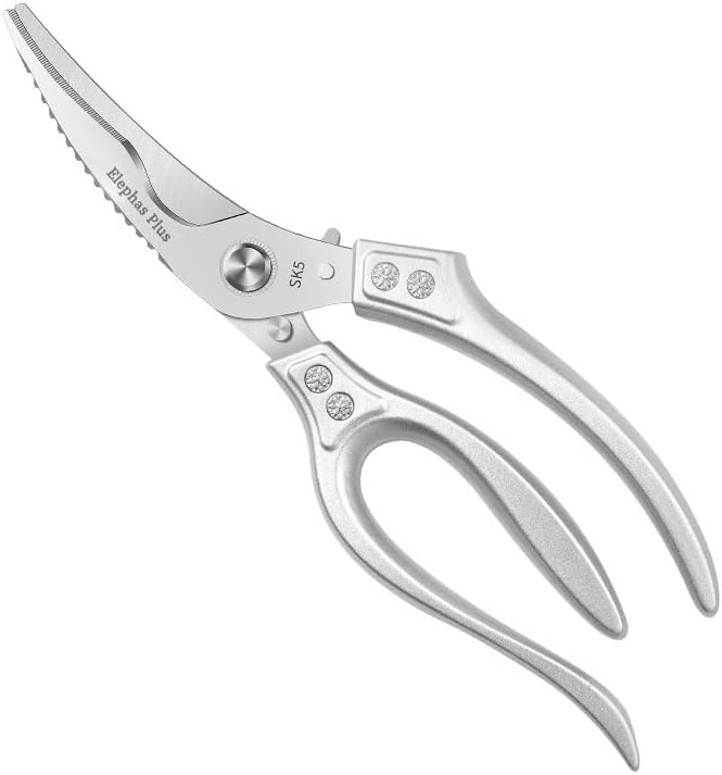 Professional Kitchen Scissors, Professional 10-Inch Heavy-Duty Kitchen Shears ??Ultra-Sharp Stainless Steel Scissors for Cutting Meat, Poultry, Fish, Herbs & Vegetables (Silver)