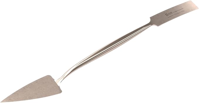 Bon Trowel and Square Tool ??1" Forged Steel Blade with Trowel and Square Ends for Detail Work ??8 3/4" Long Hand Tool for Masonry, Stucco, and Decorative Finishing