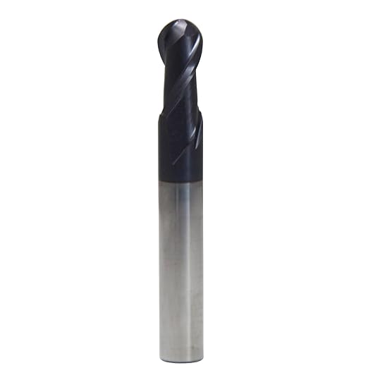 2.5mm Mill Dia 2Flutes 55HRC Standard Micro Grain Solid Carbide Ball Nose Coated End Mill Metric CNC Router Bits Cutter Tool for Hardened Steels