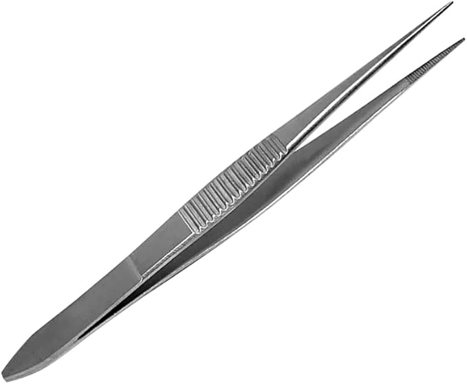 Splinter Forceps - Fine Point - Tweezers Stainless Steel Straight & Curved (Straight 3.50")