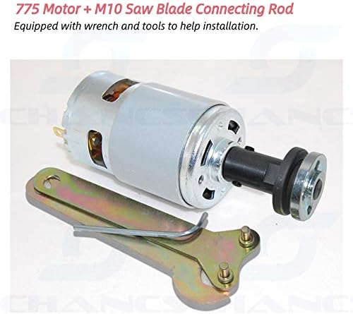 775 DC Motor 12V/24V Gear Motor Double Ball Bearing Large Torque with M10 Saw Balde Connecting Rod for DIY Parts