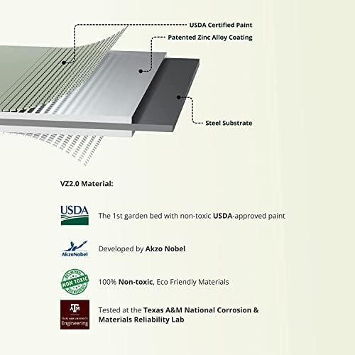 Vego garden 17" Tall U-Shape Raised Garden Bed Metal Raised Planter Bed for Vegetables Flowers Ground Planter Box-Jumbo Size