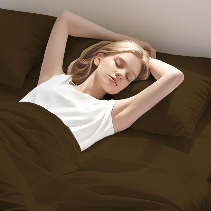 Silentnight Split Queen Sheets for Adjustable Beds 5-Piece Split Queen Sheet Set, 800 Thread Count 100% Egyptian Cotton,12" Deep Pocket Adjustable Bed Sheets, Chocolate Solid