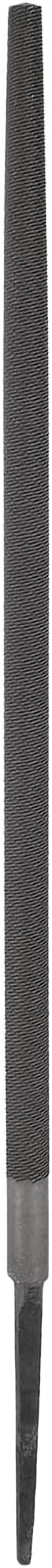 HARFINGTON 12" Round Fine Cut File Double Cut Teeth Fine Metal File High Carbon Steel T12 without Handle for Metal Wood Finishing Roughing, Grey