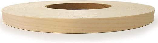 Edge Supply Birch 13/16 inch X 250 ft Roll of Plywood Edge Banding ??Pre-glued Real Wood Veneer Edging ??Flexible Veneer Edging ??Easy Application Iron-on Edge Banding for Furniture Restoration