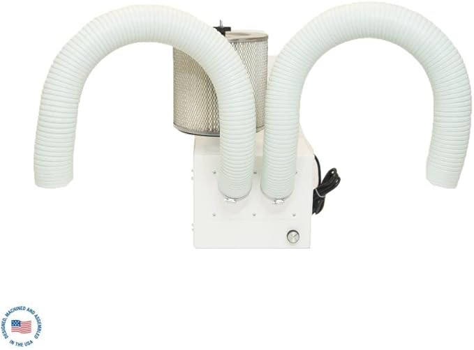 Extract-All Bench-Top Air Cleaning System for Chemical Vapors, Industrial Dust, and Powders with 2 Stage Filtration - Table Top Smoke Remover for DIY, Soldering, Welding, Wire Stripping