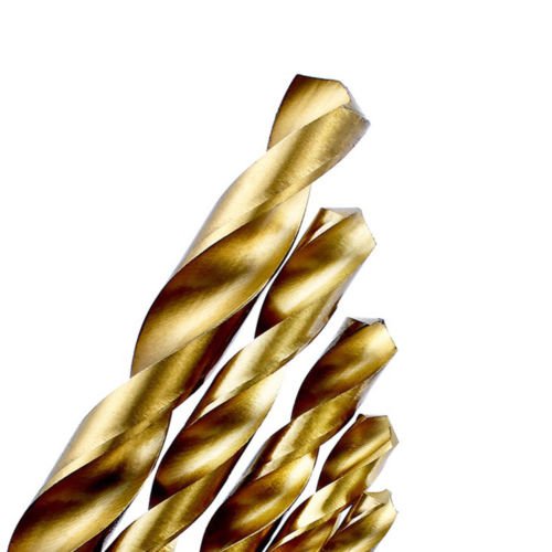 10PCS, 25/64", Titanium Coated Twist Drill Bits